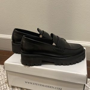 Steve Madden Women's Crew Lug-Sole Loafers Black Size 7